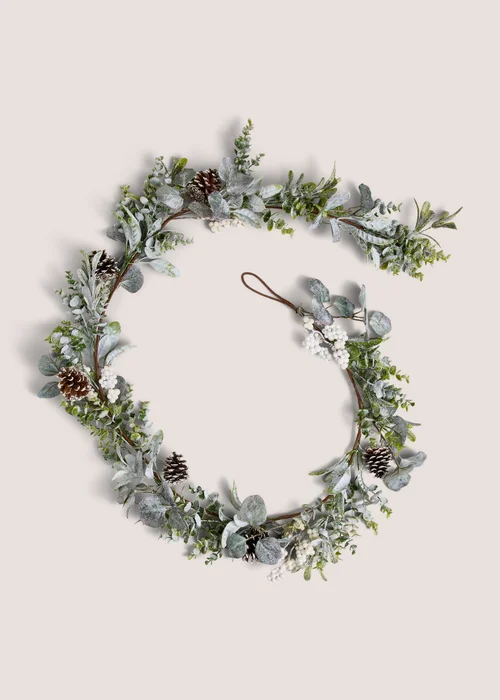 White Berry Pre Lit Garland Image 1