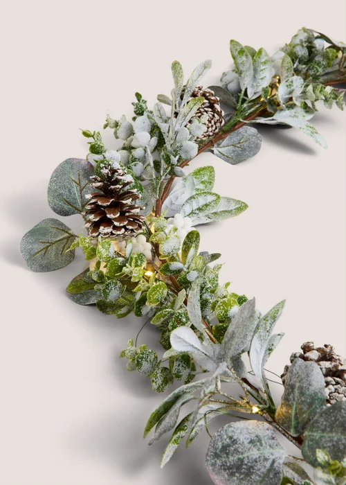 White Berry Pre Lit Garland Image 2