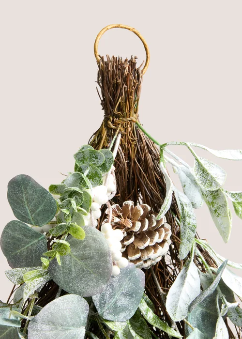 White Hanging Wreath Image 2