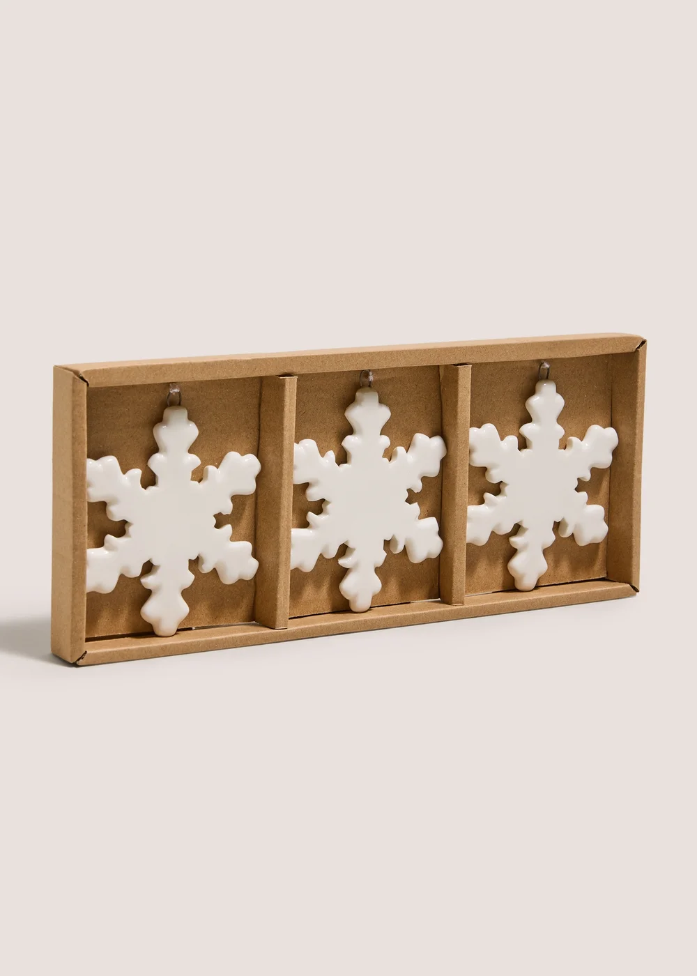 3 Pack Ceramic Snowflake Decorations Image 1