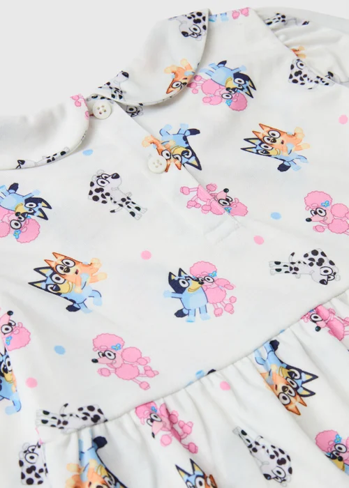 Bluey Girls Cream Patterned Peter Pan Collar Dress (1-7yrs) - 1-1.5 Yrs Image 2