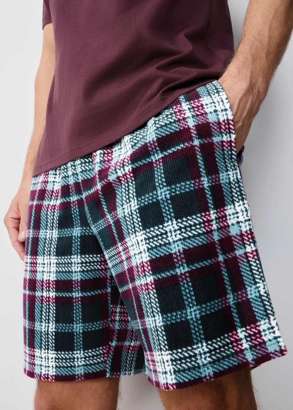 Burgundy Fleece Short Pyjama Set - XS Image 3