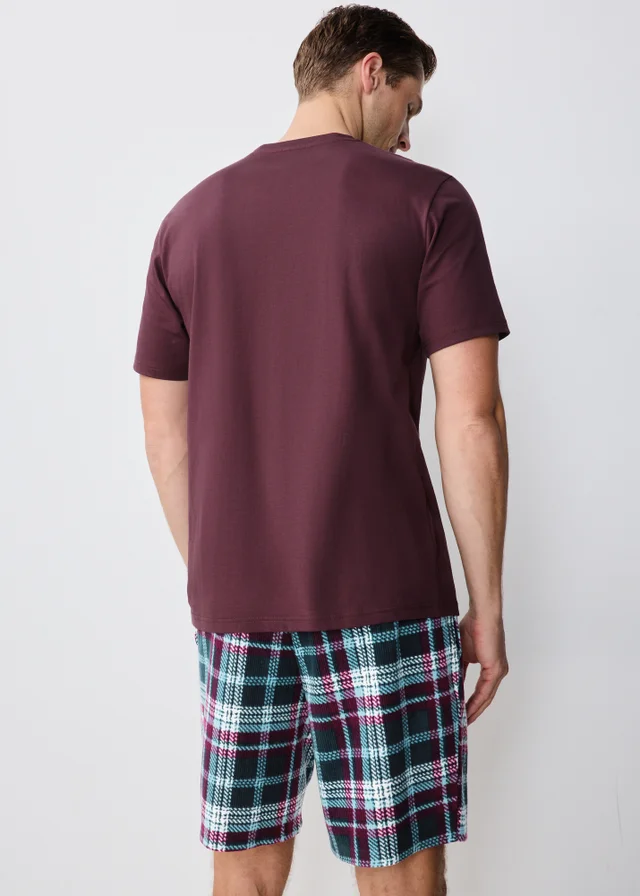 Burgundy Fleece Short Pyjama Set