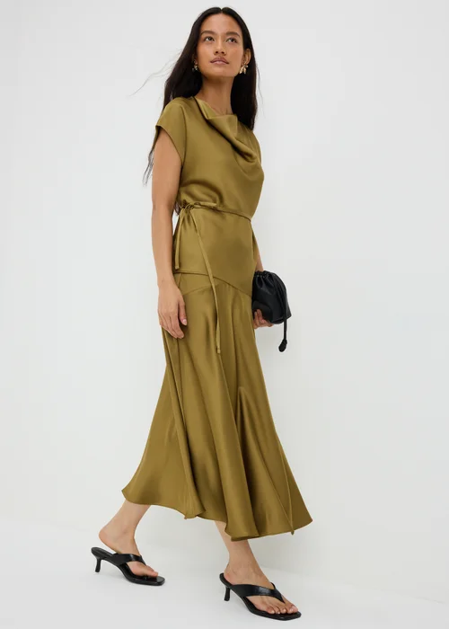 Lime Satin Midaxi Skirt - 8 Image 1