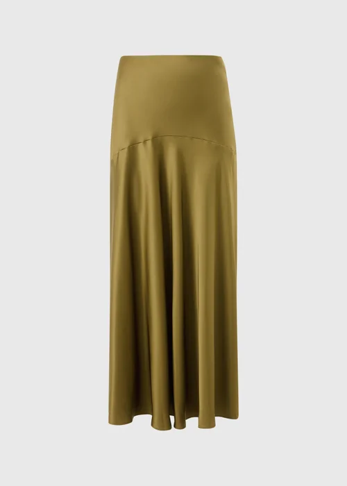 Lime Satin Midaxi Skirt - 8 Image 4
