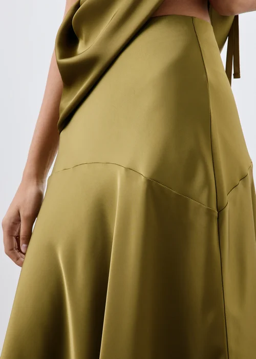 Lime Satin Midaxi Skirt - 8 Image 3