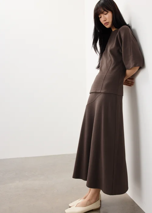 Chocolate Cosy Midaxi Co Ord Skirt - 8 Image 1