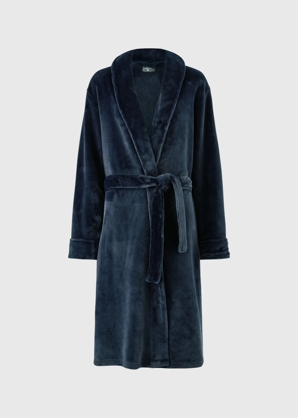 Navy Plush Dressing Gown - XS Image 1