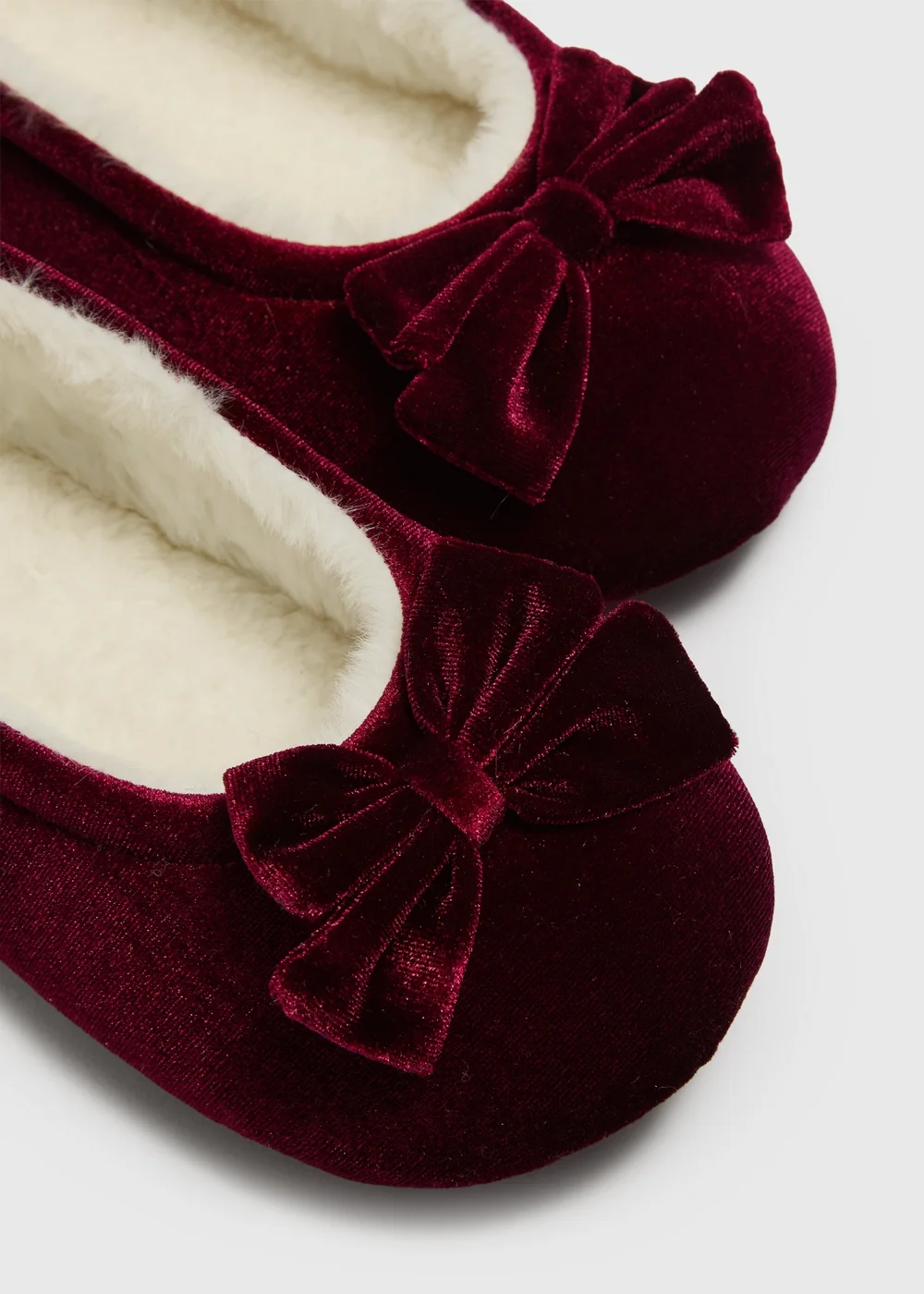 Burgundy Velvet Ballet Slippers - 8 Image 2