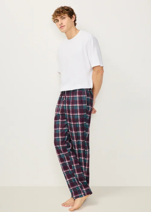 Burgundy Checked Pyjama Bottoms - XS Image 1