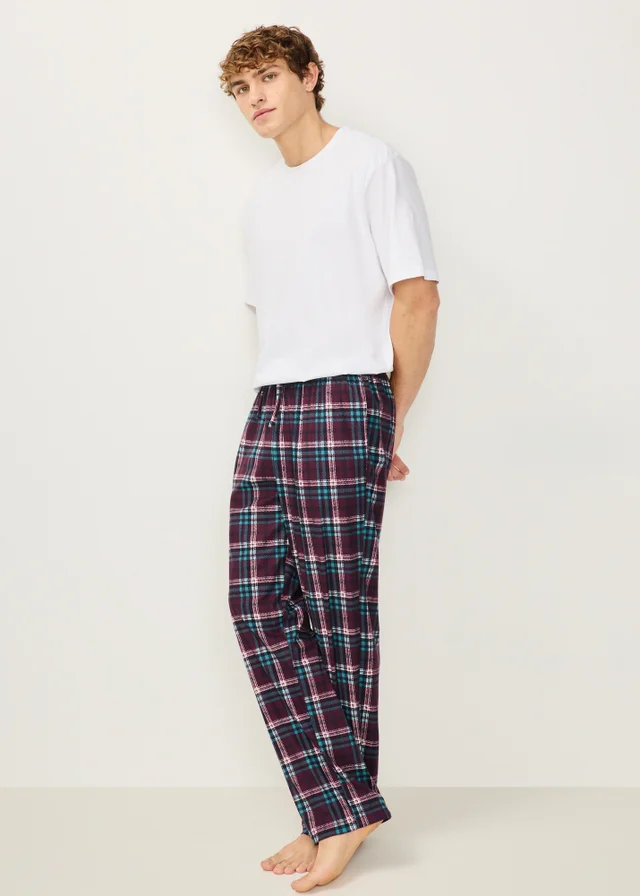 Burgundy Checked Pyjama Bottoms