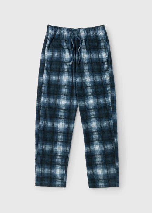Navy Checked Waffle Pyjama Bottoms - XS Image 4