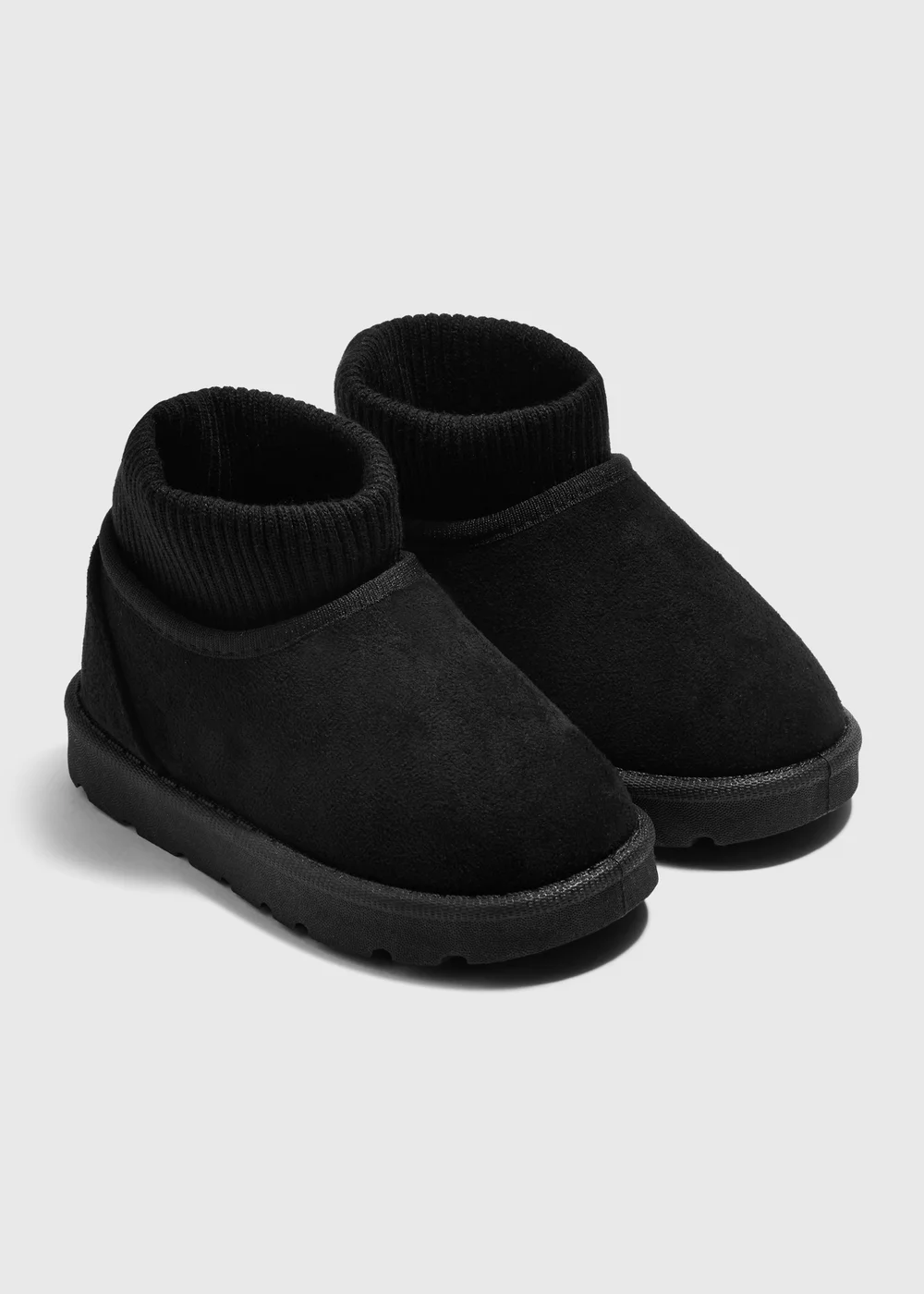 Boys Black Knit Top Snug Boots (Younger 4-12) - Size 4 Infants Image 1