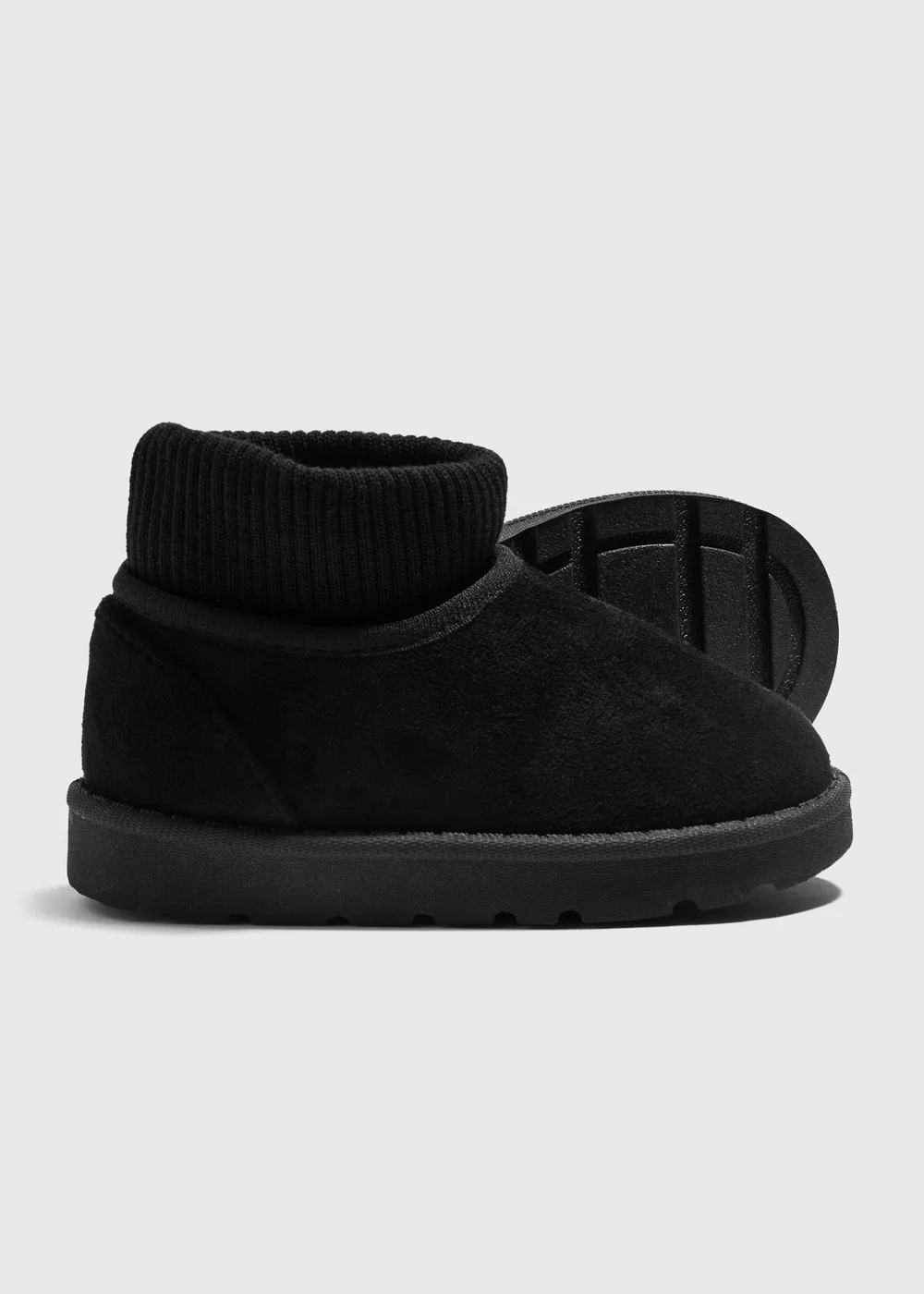 Boys Black Knit Top Snug Boots (Younger 4-12) - Size 4 Infants Image 2