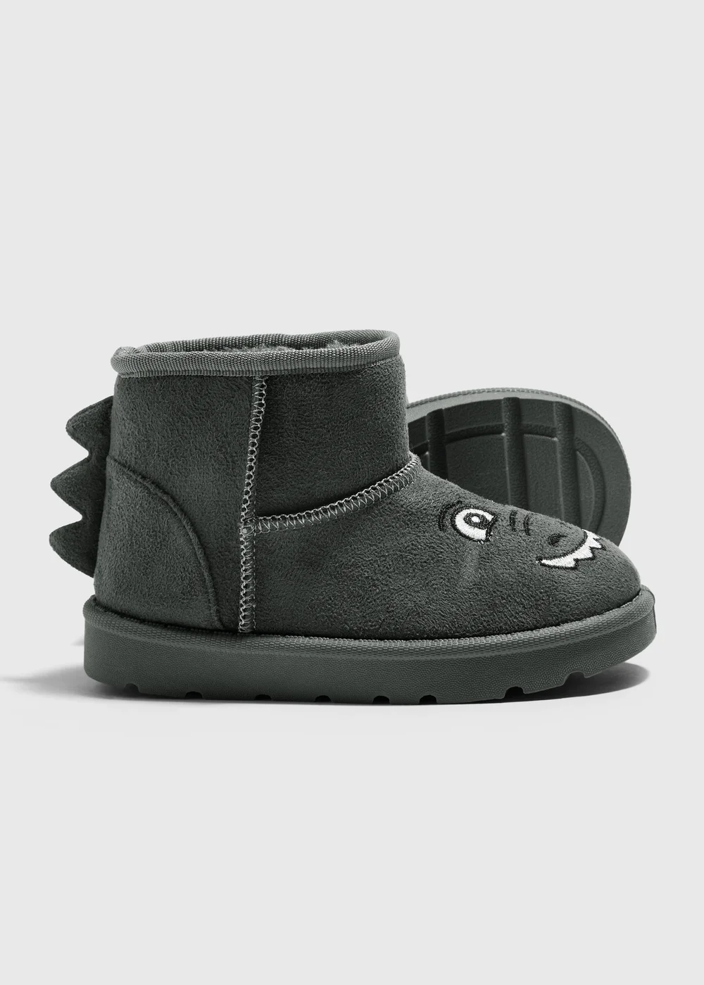 Girls Grey Printed Snug Boots (Younger 4-12) - 4 Infants Image 2