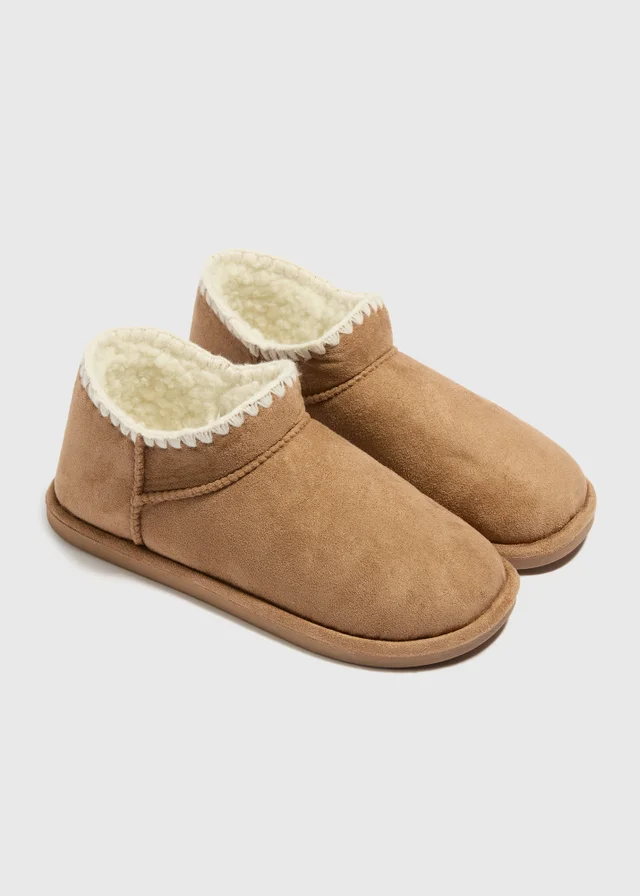 Tan Blanket Stitch Snug Boot