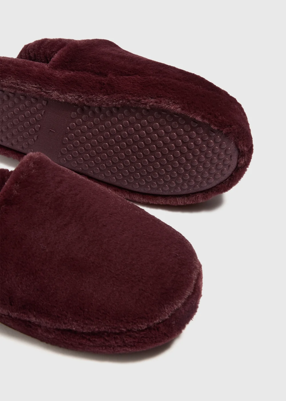 Burgundy Elasticated Mule Slippers - S Image 2