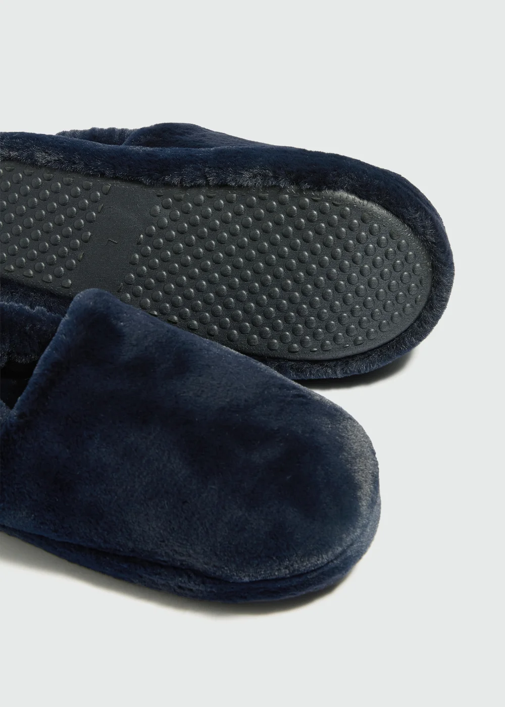 Navy Elasticated Mule Slippers - S Image 2