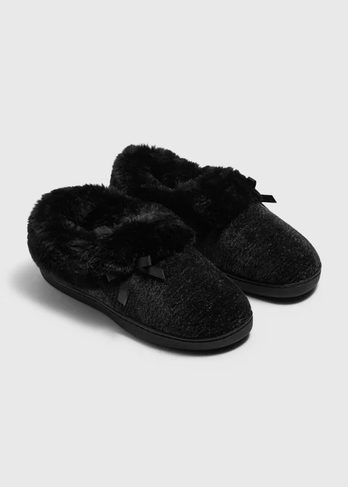 Black Turn over Slippers - 3 Image 1