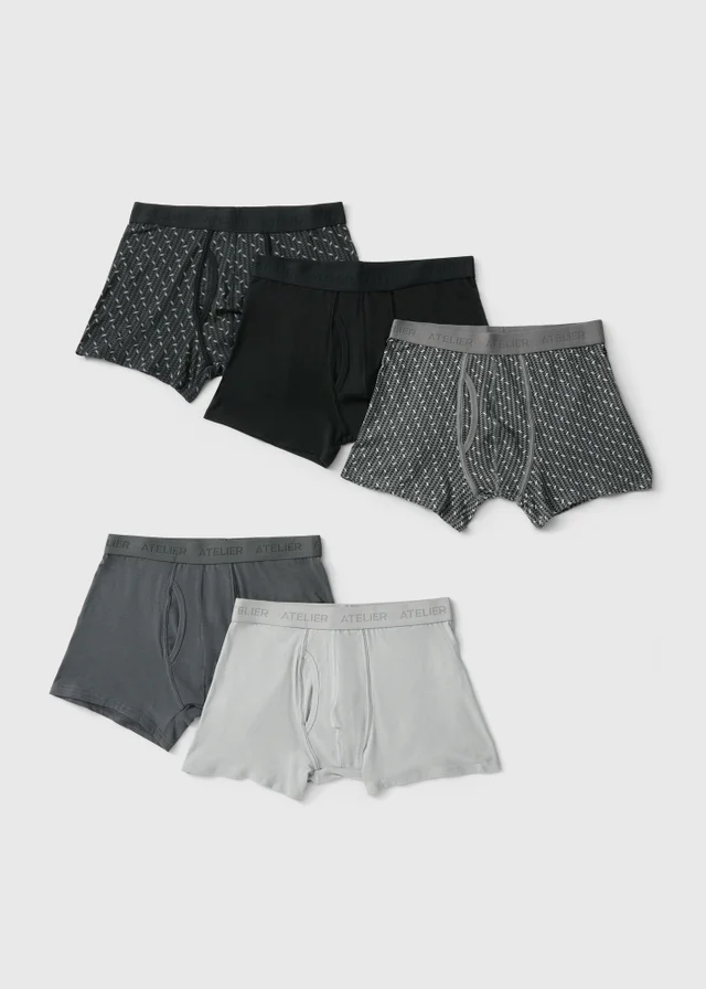 5 Pack Grey Trunks