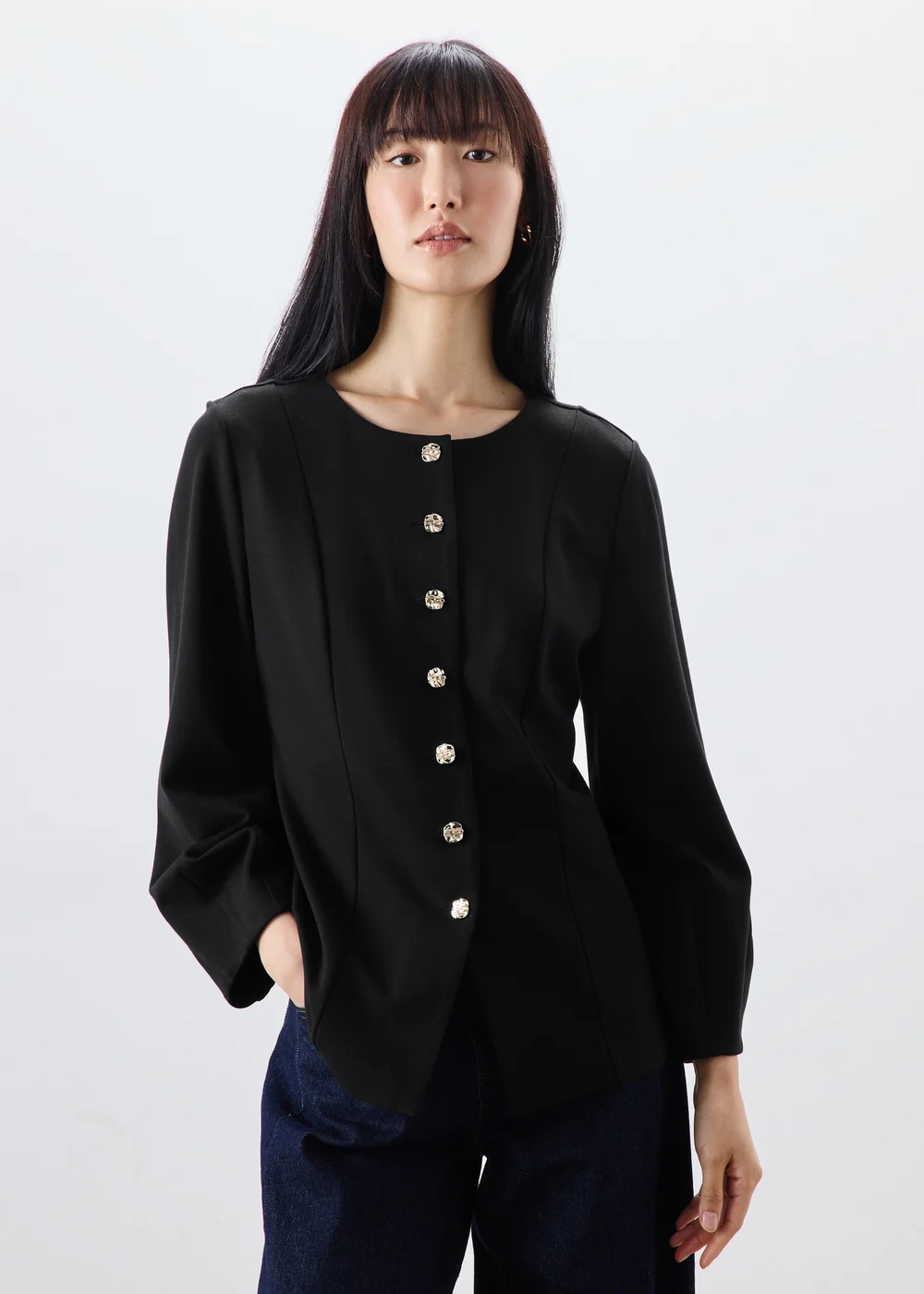 Black Fit & Flare Co Ord Jacket - 8 Image 1