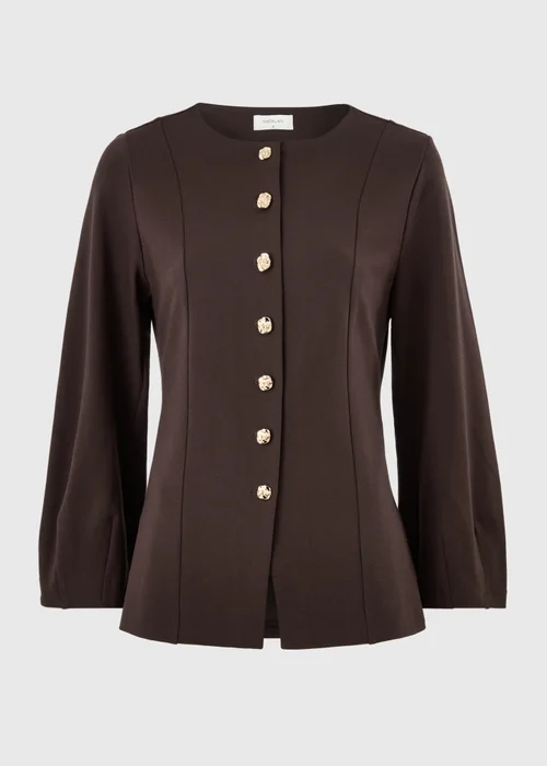 Brown Ponte Fit & Flare Co Ord Jacket - 8 Image 4