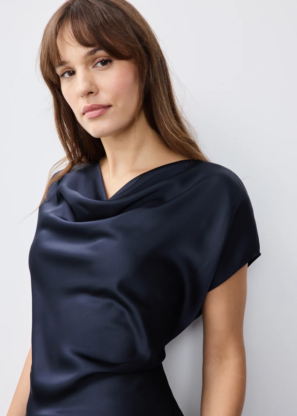 Navy Satin Drape Co-Ord Top - 8 Image 3