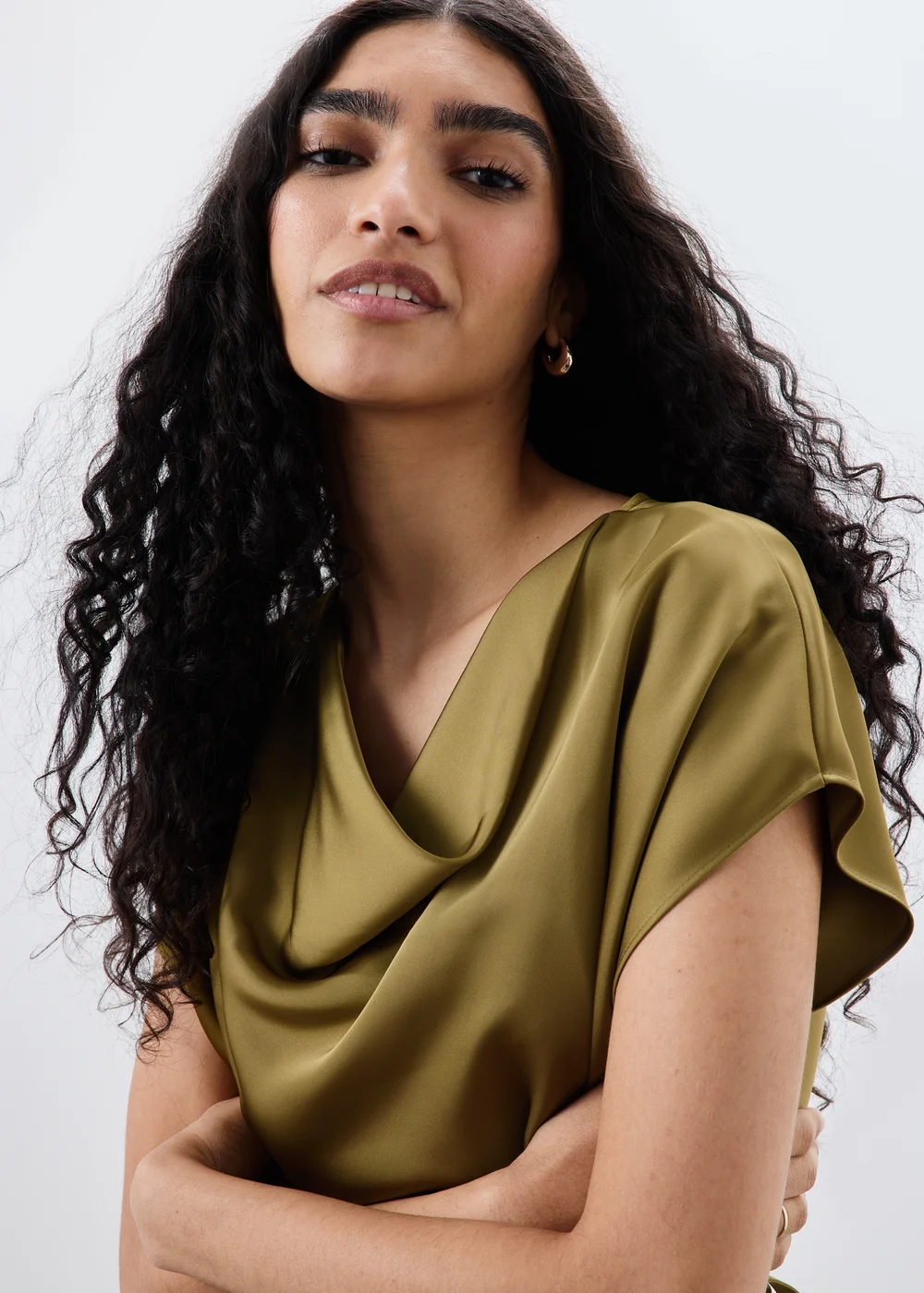 Lime Satin Drape Co-Ord Top - 8 Image 3