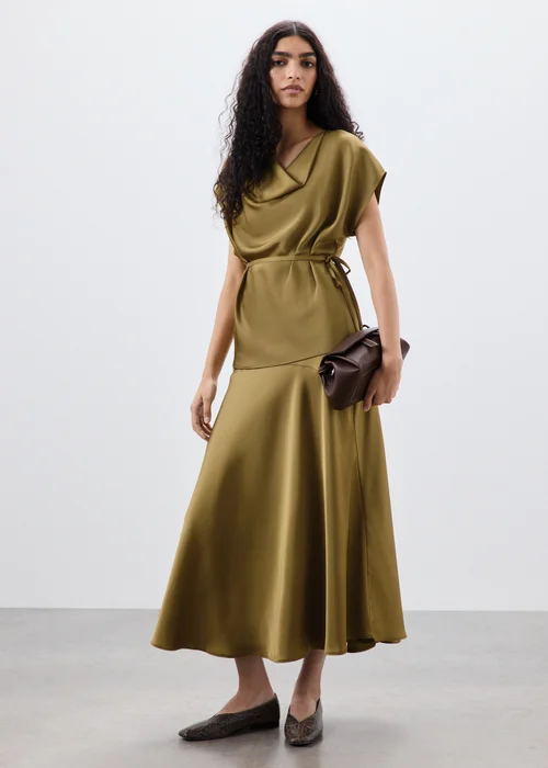 Lime Satin Drape Co-Ord Top - 8 Image 1