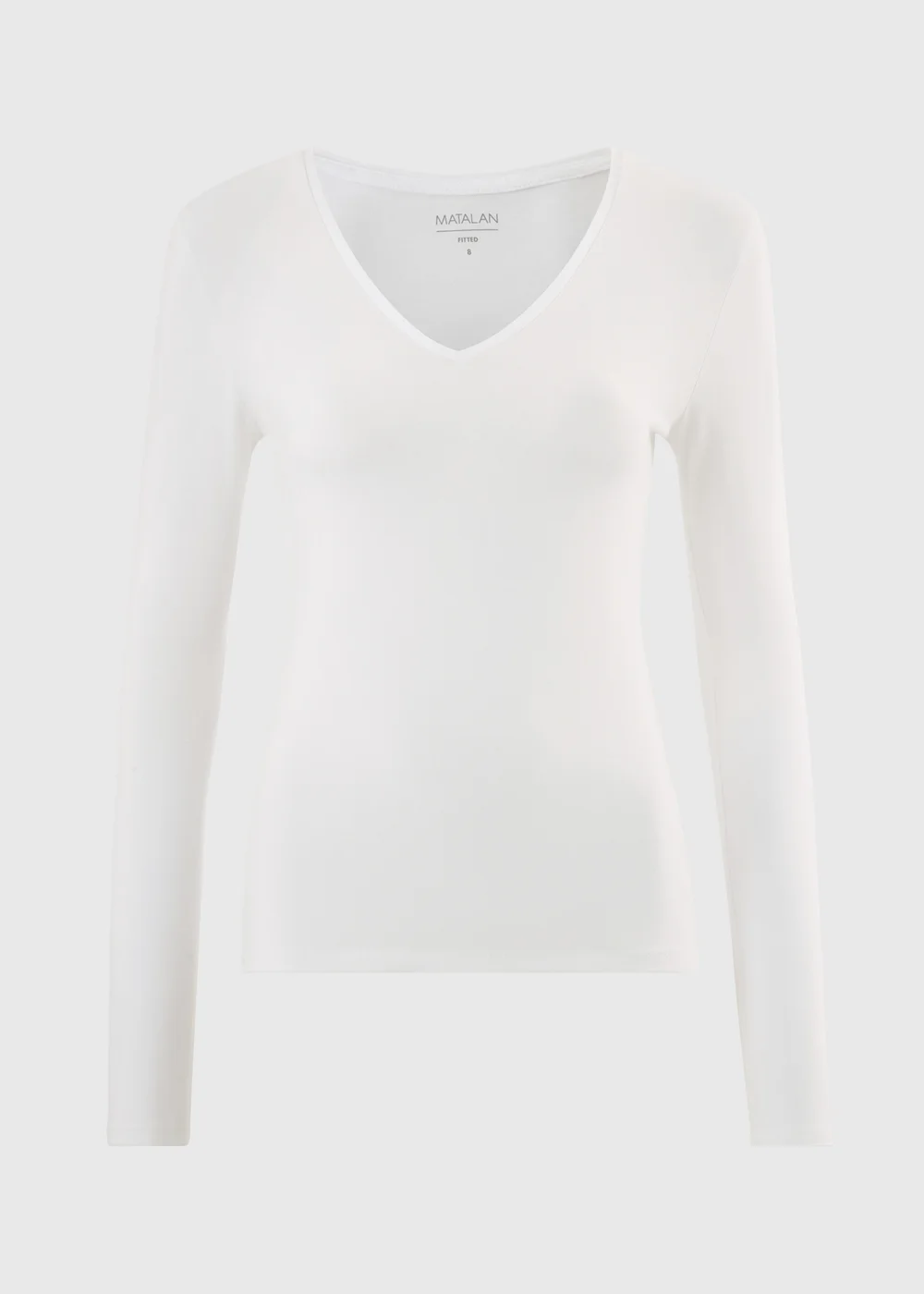White Fitted V-Neck T-Shirt - 8 Image 5
