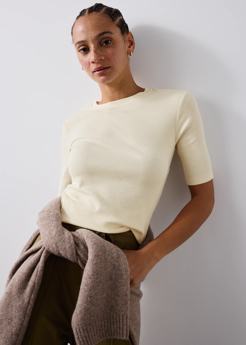Fitted Ribbed Crew Neck - 8 Image 1
