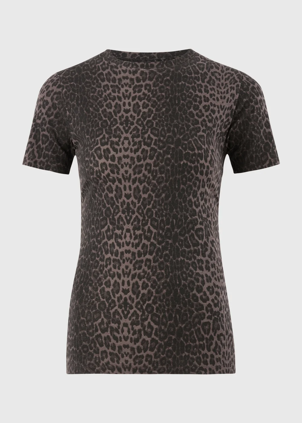 Brown Leopard Print Fitted T-Shirt - 8 Image 1