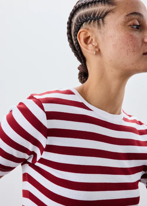 Red/White Striped Fitted T-Shirt - 8 Image 2