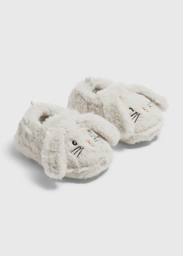 Girls Beige Bunny Novelty Slippers (Younger 4-11)