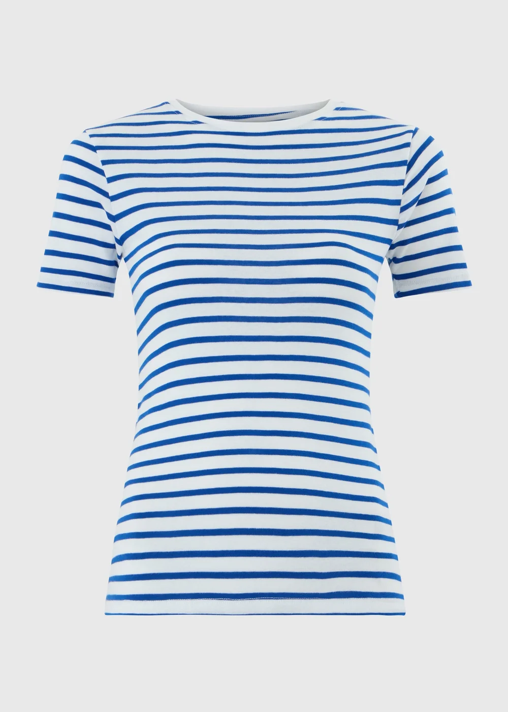 White/Blue Striped Fitted T-Shirt - 8 Image 4