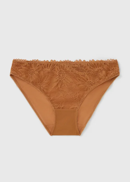 Toffee Lace Trim Bikini Brief - 8 Image 1