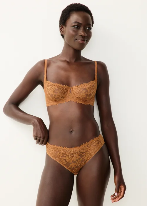 Toffee Lace Trim Bikini Brief - 8 Image 2