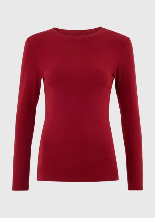 Red Fitted Long Sleeve T-Shirt - 8 Image 2