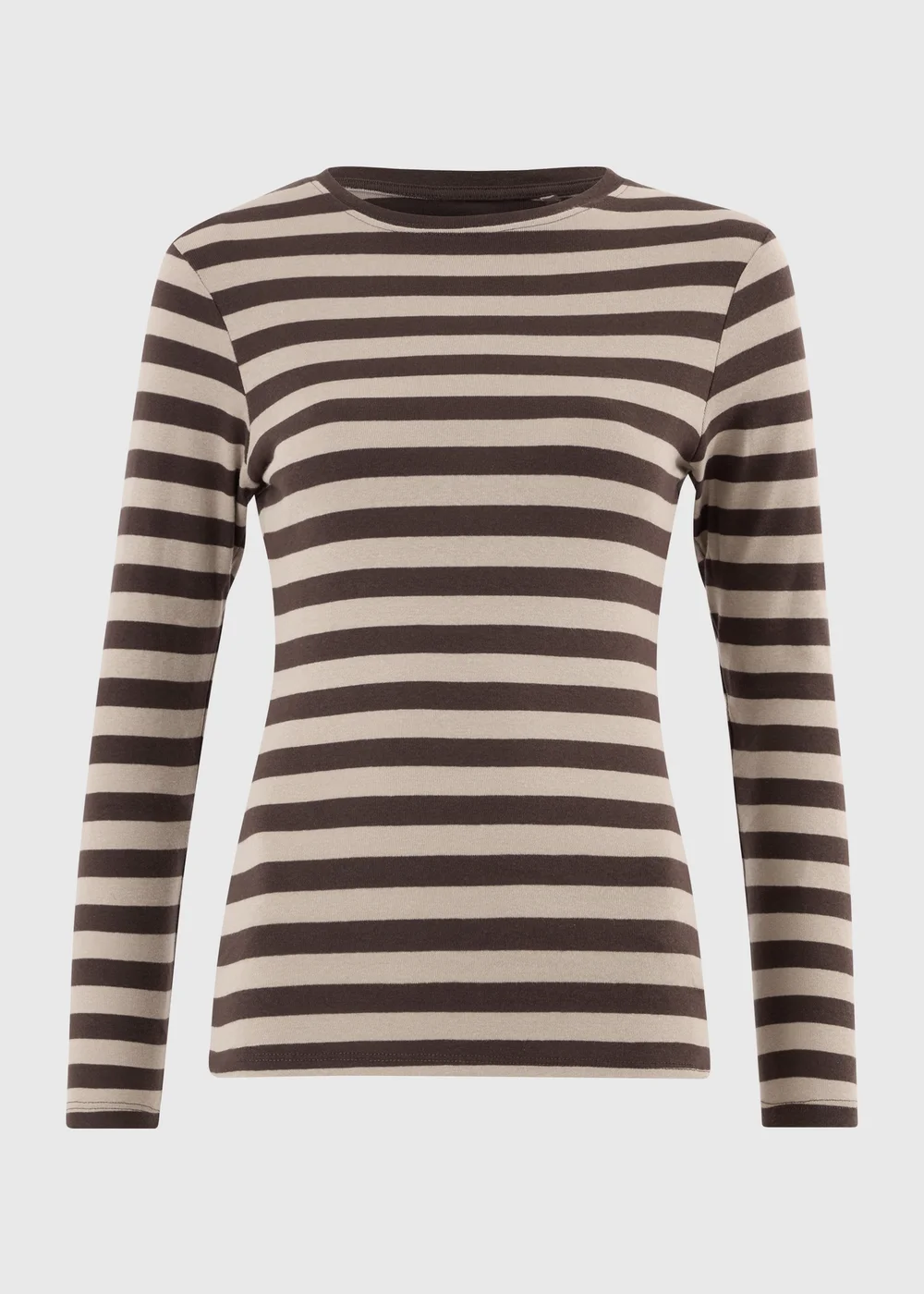 Chocolate Brown Striped T-Shirt - 8 Image 1