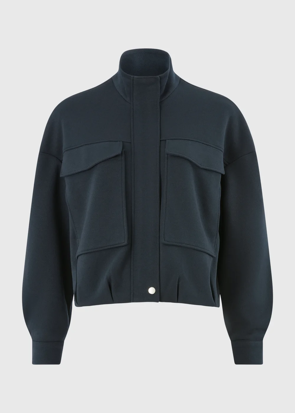 Navy Funnel Neck Co Ord Bomber Jacket - S Image 1