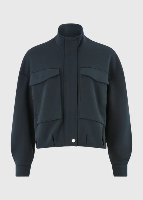 Navy Funnel Neck Co Ord Bomber Jacket - S Image 5