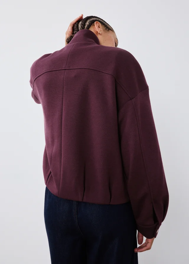 Grape Pique Double Pocket Co Ord Bomber Jacket