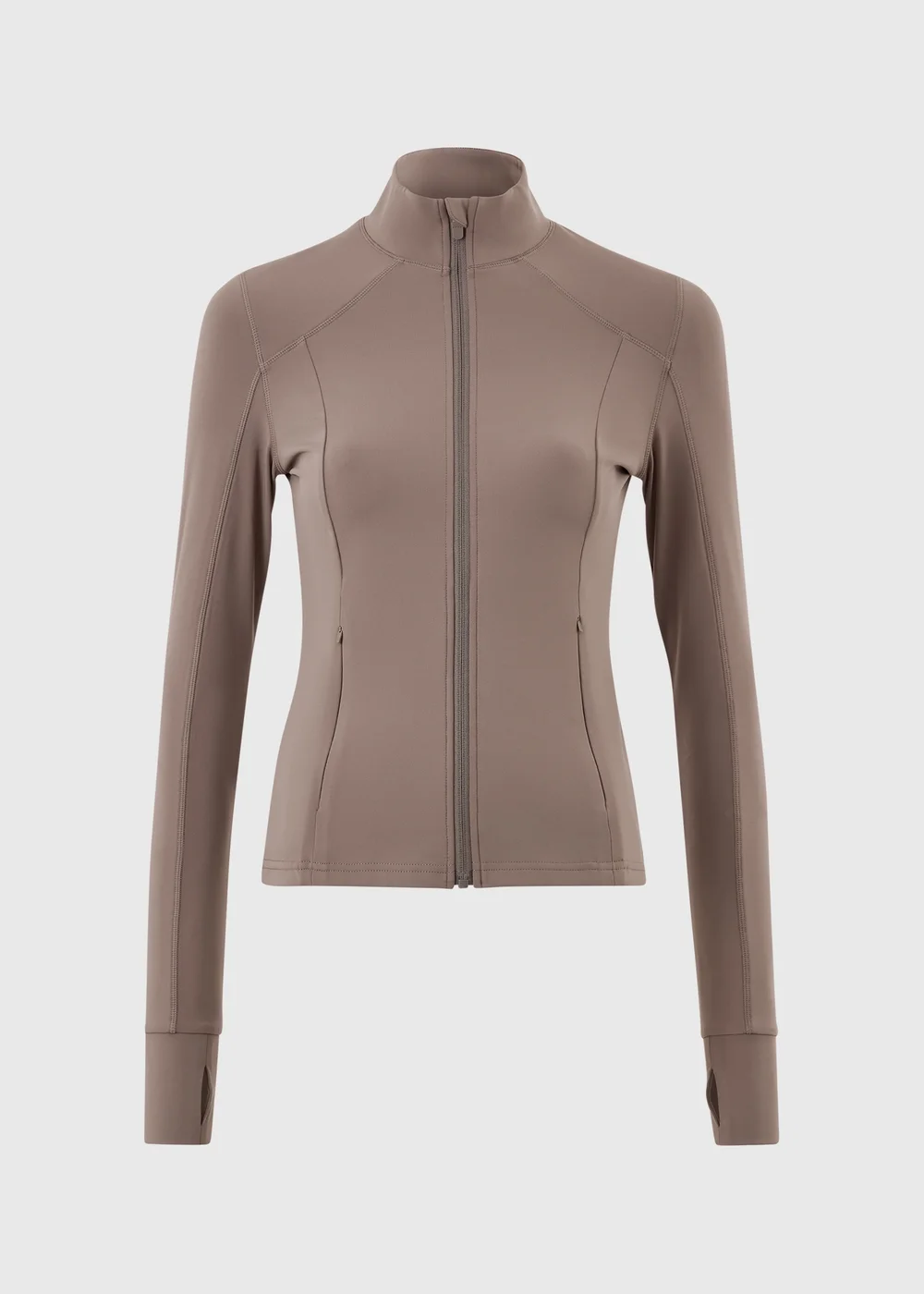 Souluxe Mocha Funnel Neck Zip Through Sports Jacket - 6 Image 1