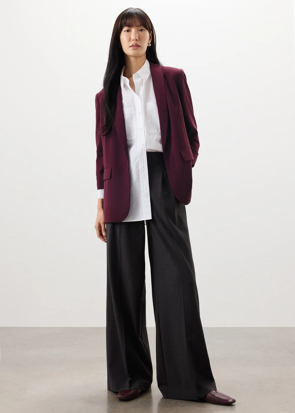 Burgundy Turn Back Blazer - 8 Image 4
