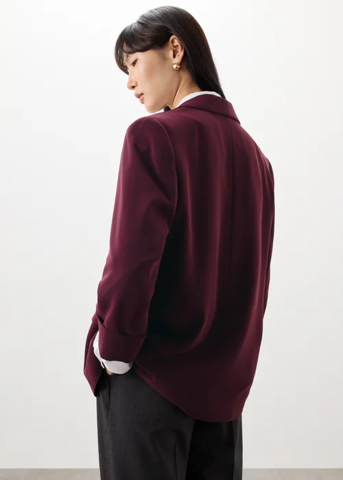 Burgundy Turn Back Blazer - 8 Image 2
