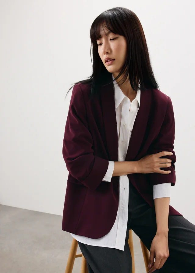 Burgundy Turn Back Blazer