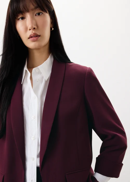 Burgundy Turn Back Blazer - 8 Image 3