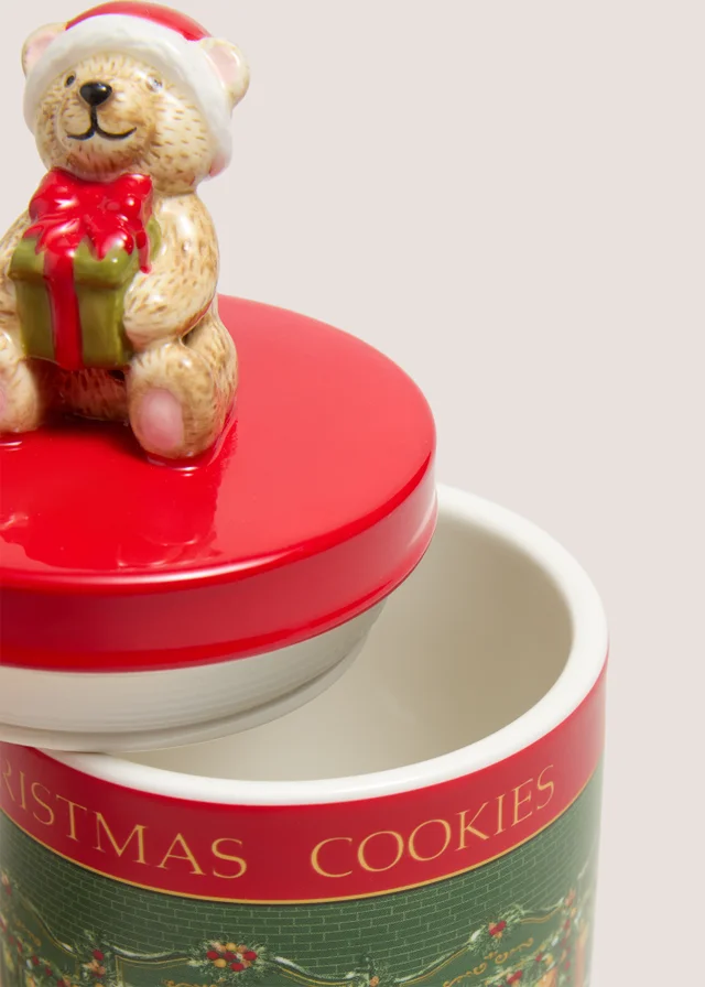 Christmas Patch Ceramic Cookie Jar