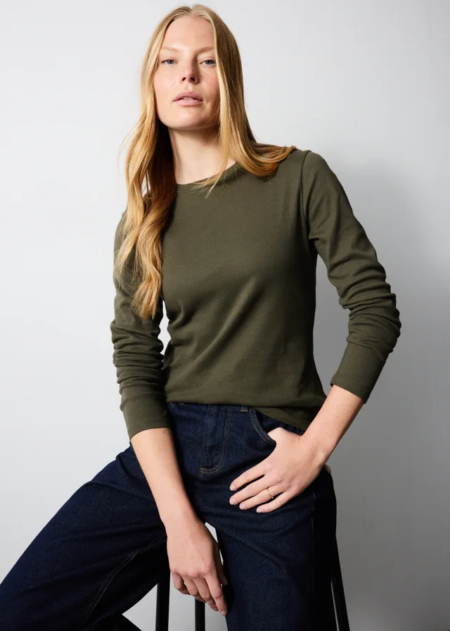 Forrest Green Long Sleeve Fitted Top