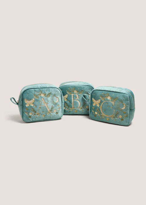 Green Alphabet Decadence Makeup Bag - A Image 1
